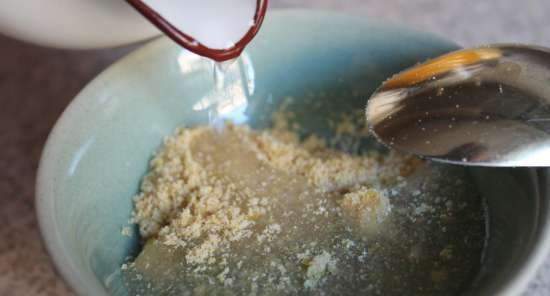 Buckwheat casserole dessert with honey and bananas