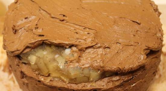 Torta al caffè e cioccolato pera con formaggio Dor-blu Cielo di Capodanno