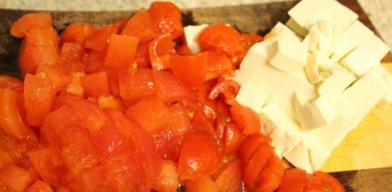 Muffins de berenjena, tofu y tomate