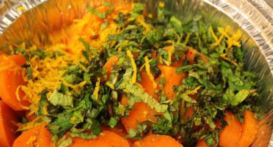 Zanahorias al horno en salsa de menta y coco