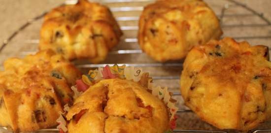 Muffins de berenjena, tofu y tomate