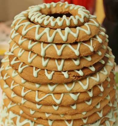 Noorse traditionele Kransekake-cake