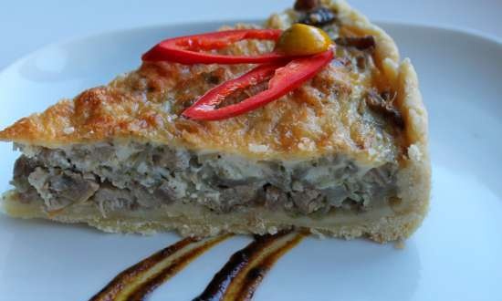 Quiche amb gall dindi i carxofa de Jerusalem