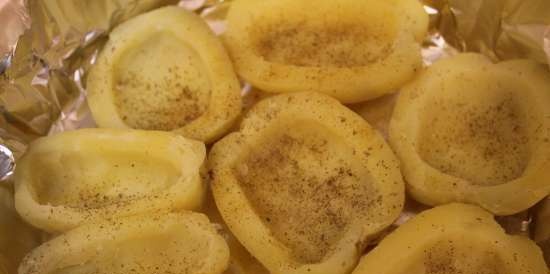 Patata al forn amb mandonguilles de peix