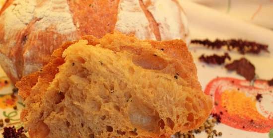 Pane di frumento su infuso di amaranto con fibra di amaranto e cumino nero