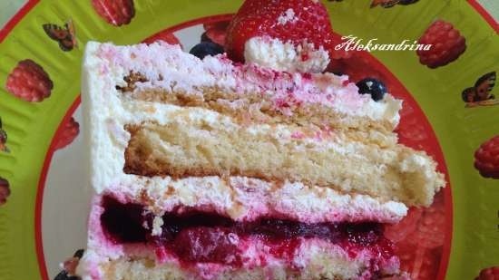 Pastel cremoso de cereza