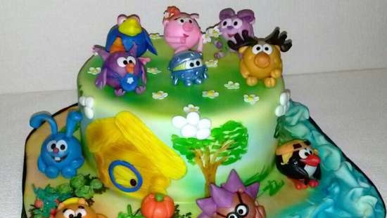 Cakes based on the cartoon Smeshariki