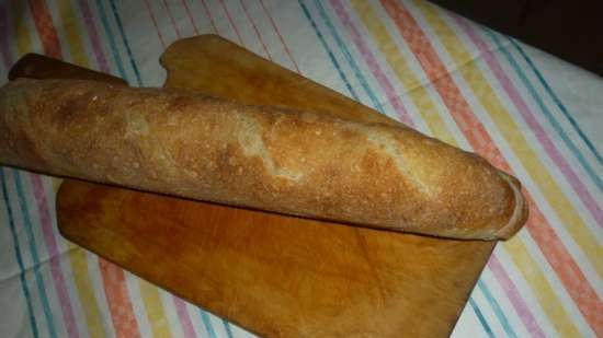 Stokbrood op oud deeg / Baguette de pate fermentee (oven)