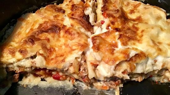 Lasagne with meat and mushrooms (Multicuisine DeLonghi)