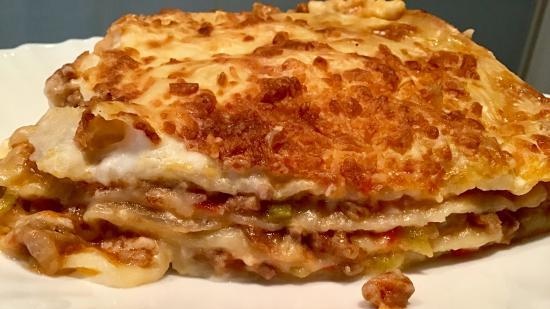 Lasagne with meat and mushrooms (Multicuisine DeLonghi)