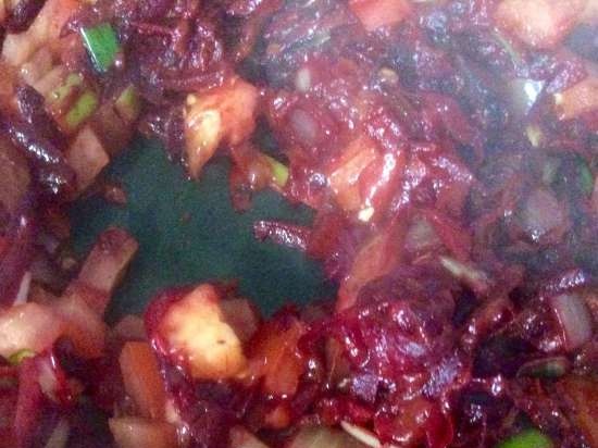 Beetroot with chicken giblets