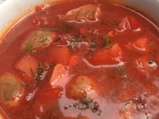 Beetroot with chicken giblets