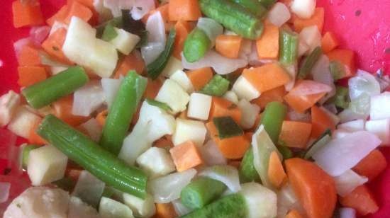 Risotto con cuori di pollo e verdure