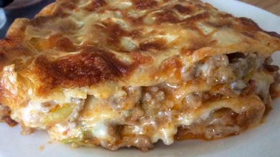 Lasagne with meat and mushrooms (Multicuisine DeLonghi)