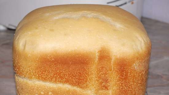 Wheat bread with French sourdough in a bread maker