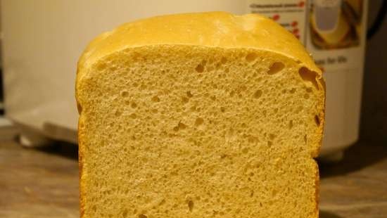 Wheat bread with French sourdough in a bread maker