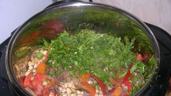 Năut cu carne și legume (aragaz multicooker-aragaz lent Steba DD1 ECO)