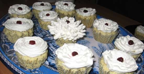 Poppy cupcakes (na may opsyonal na orange na lasa)