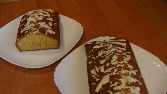 Orange muffin in chocolate-caramel glaze