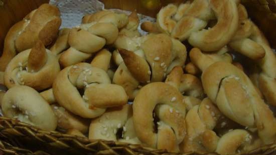 Gezouten pretzels met knoflook