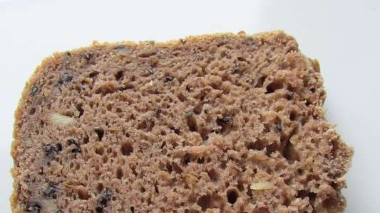 Wheat-buckwheat bread with poppy seeds, flax seeds, walnuts