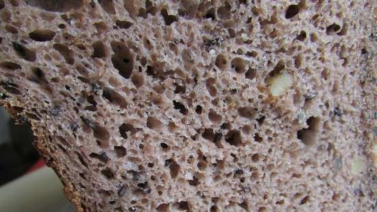 Wheat-buckwheat bread with poppy seeds, flax seeds, walnuts