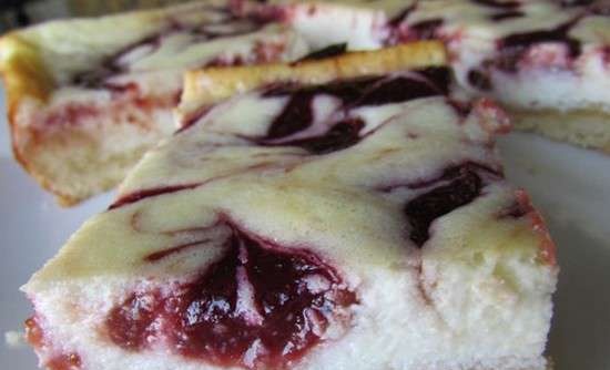 Curd and plum pie