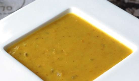 Red lentil soup with coconut milk in a multicooker Steba DD2