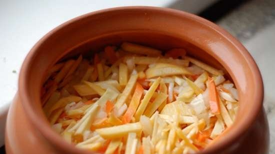 Lean turnip cabbage soup with buckwheat