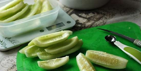 Mermelada de pepino con estragón y lima