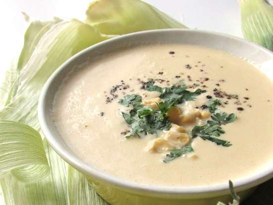 Fresh corn and cashew soup