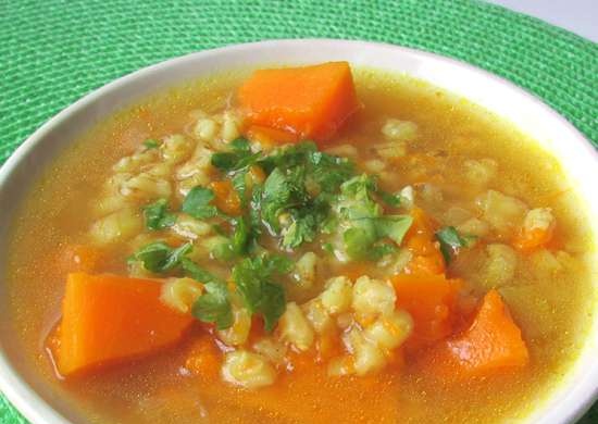 Barley soup with pumpkin in a multicooker Steba DD2