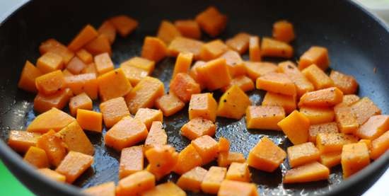 Luccioperca con crema di zucca e cetriolo