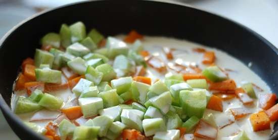 Luccioperca con crema di zucca e cetriolo