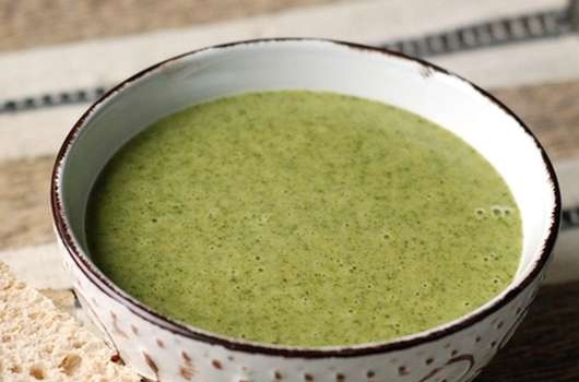 Rice soup with spinach