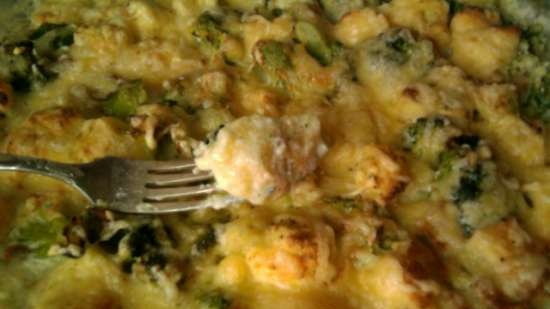 Curd gnocchi with broccoli and creamy sauce