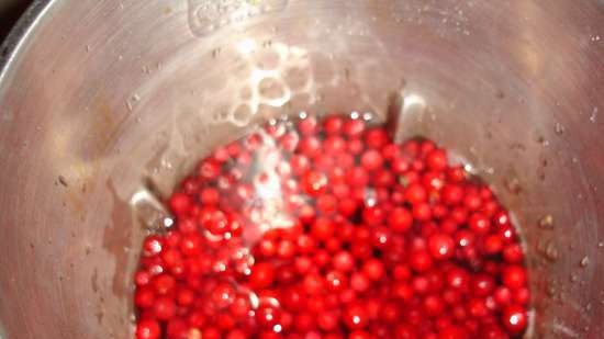 Lingonberry juice in a soybean Midea Mi-5