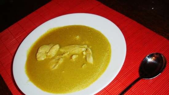 Sopa de curri de pollastre