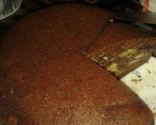 "African chamomile" na tsokolate cake