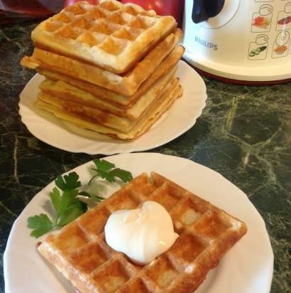 Thick zucchini waffles with Osterkron cheese