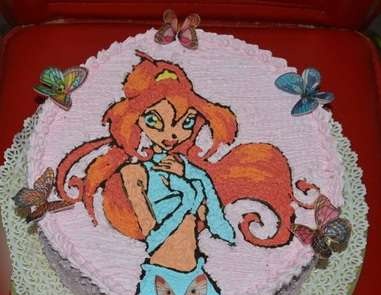 Mga cake na may mga engkanto batay sa cartoon Winx at iba pa