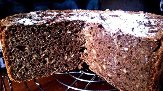 Pan de centeno integral dietético con masa madre de jengibre