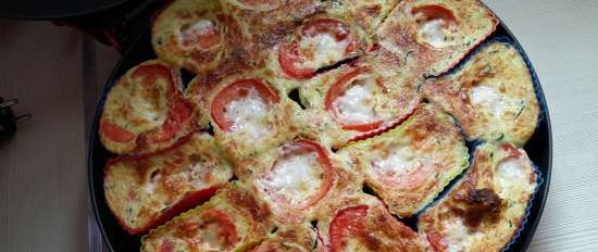 Curd marrow medals with tomato