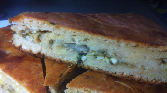 Pastel de gelatina con cebollino y huevo