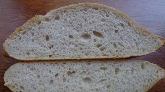 Farm bread with old dough