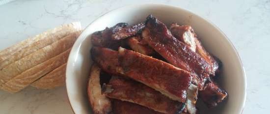 Glazed Canadian pork ribs