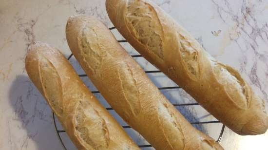 Wheat baguettes based on L. Geisler's recipe