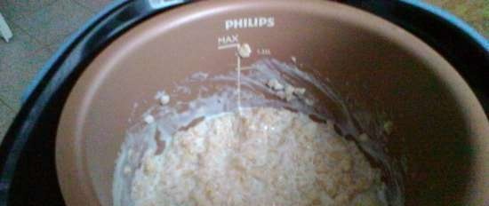 Oat flakes Hercules with milk in a multicooker Philips 3060