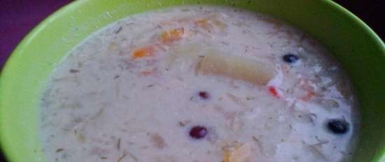 Cabbage soup with sour cream in a slow cooker