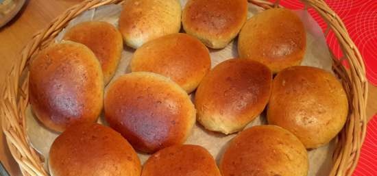 Dough patties with oatmeal and rye flour